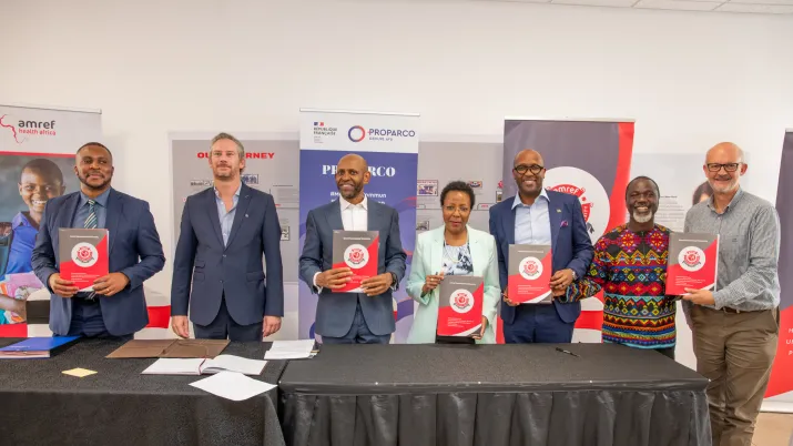 Signing proparco amref kenya campus health workers africa
